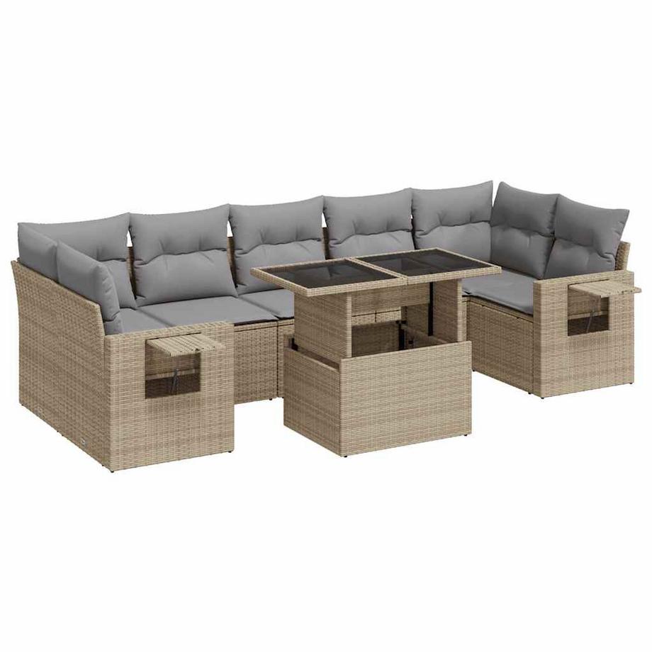 set di divani da giardino Polirattan