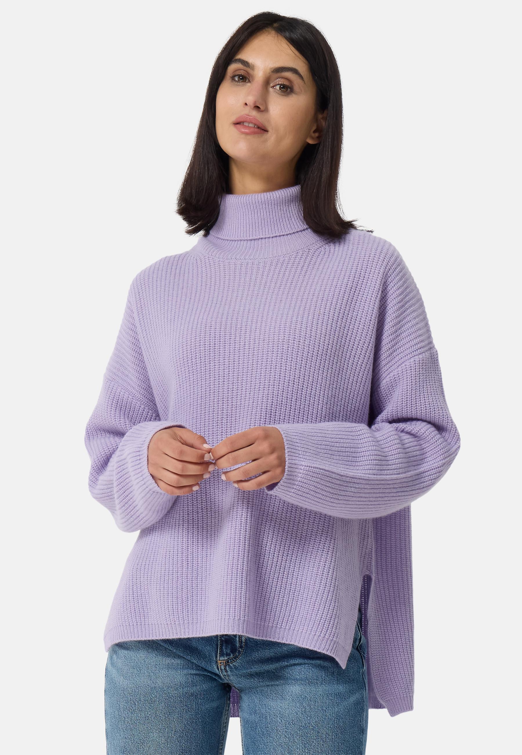 CASH-MERE.CH  Wolle Kaschmir Oversize Style Rollkragen Pullover 