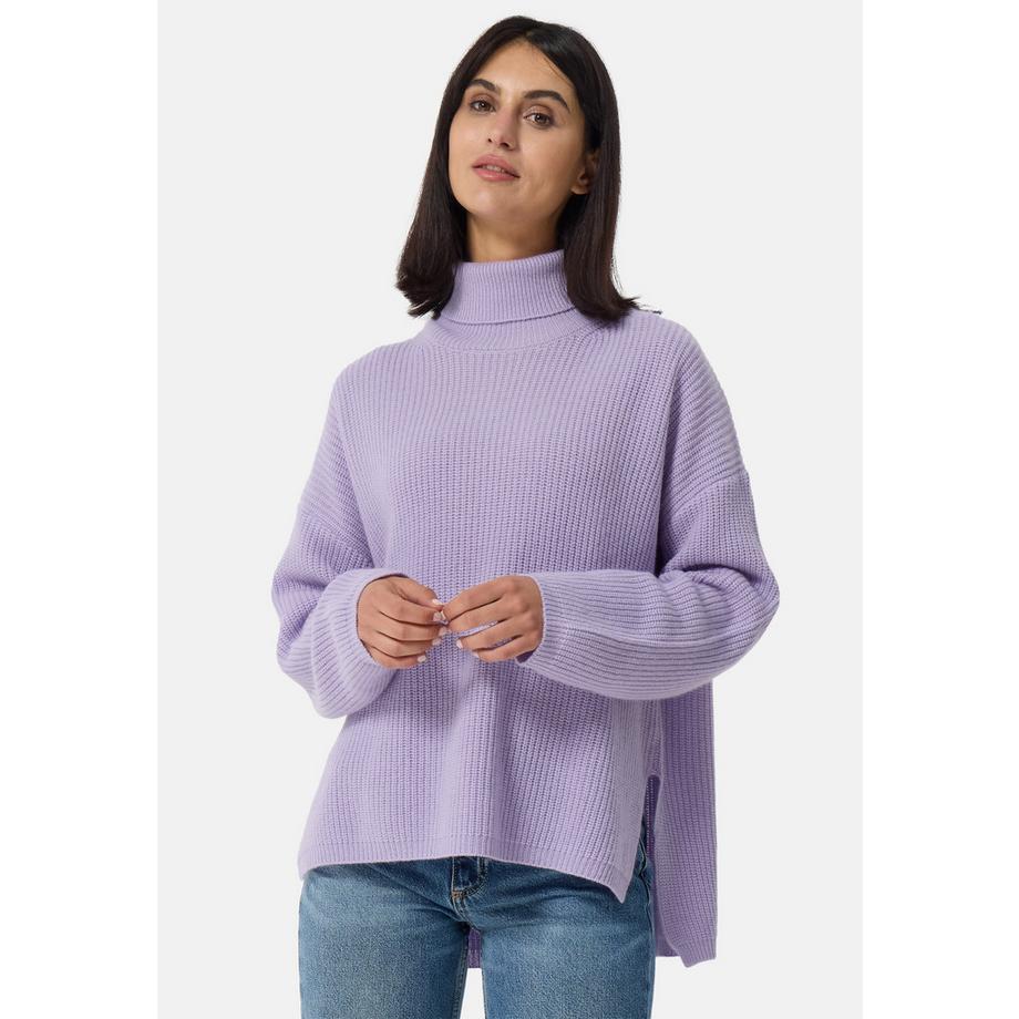 CASH-MERE.CH Pull Col Roulé Style Oversize Laine Cachemire  