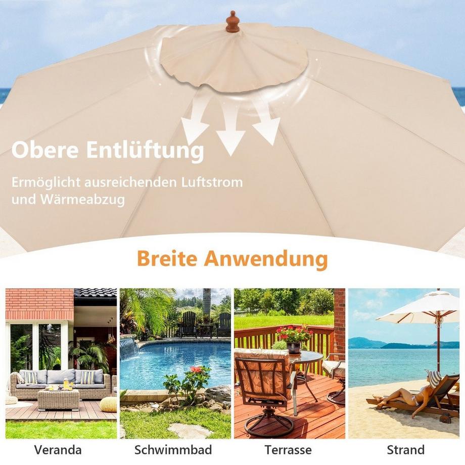Northix Parasol de terrasse avec système de poulie  