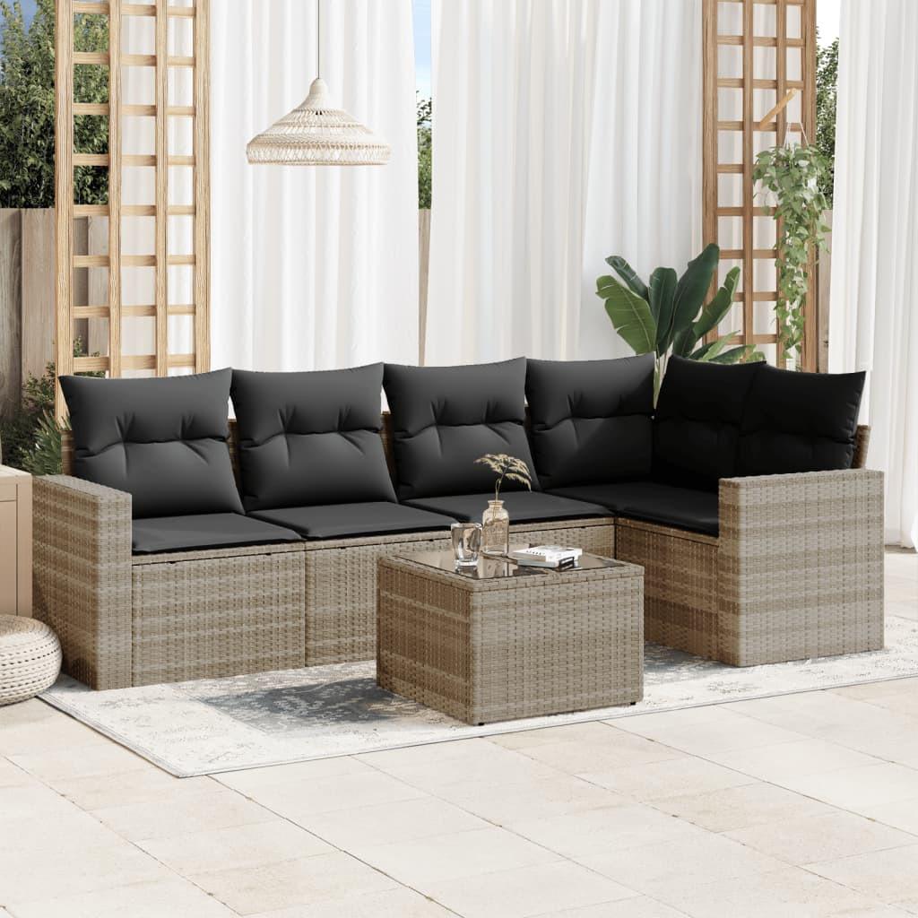 VidaXL set divano da giardino Polirattan  