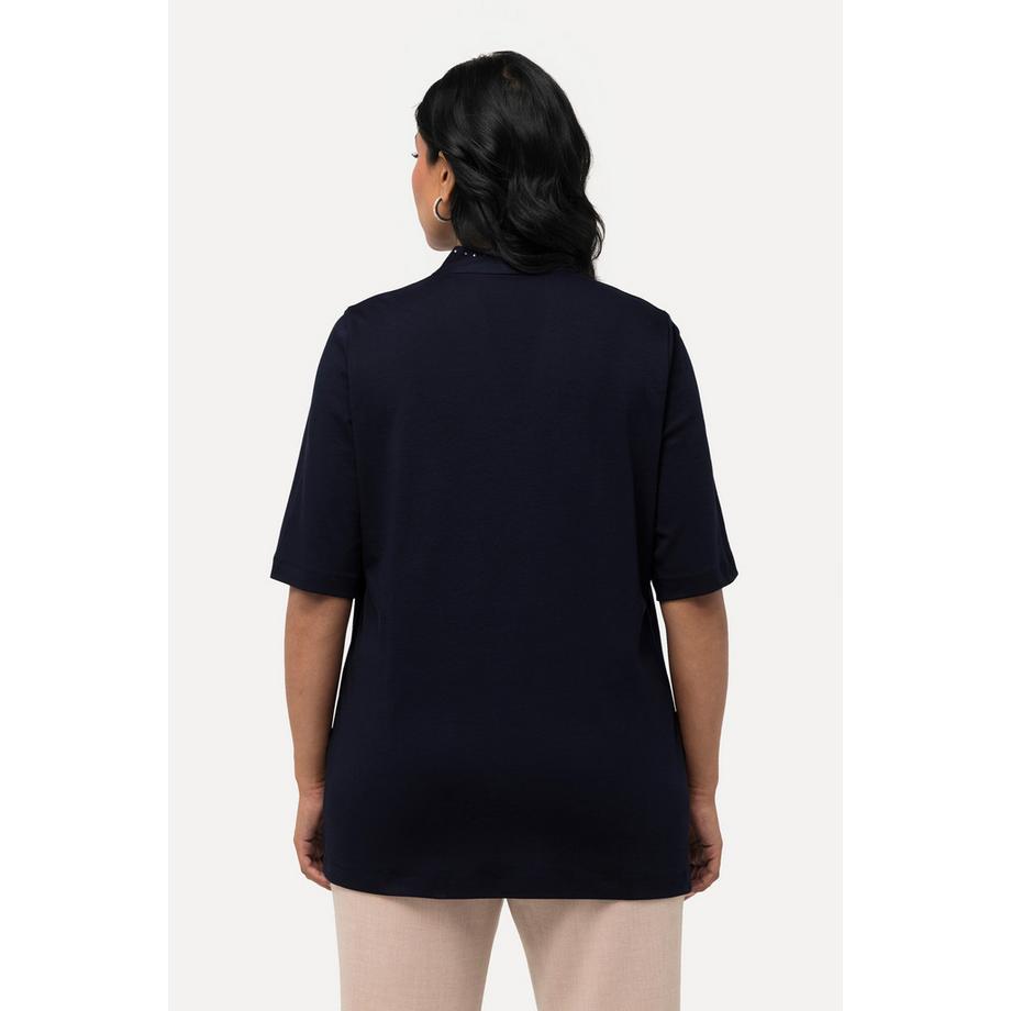 Ulla Popken T-Shirt Linea A Collo a Calice Mezza Manica  