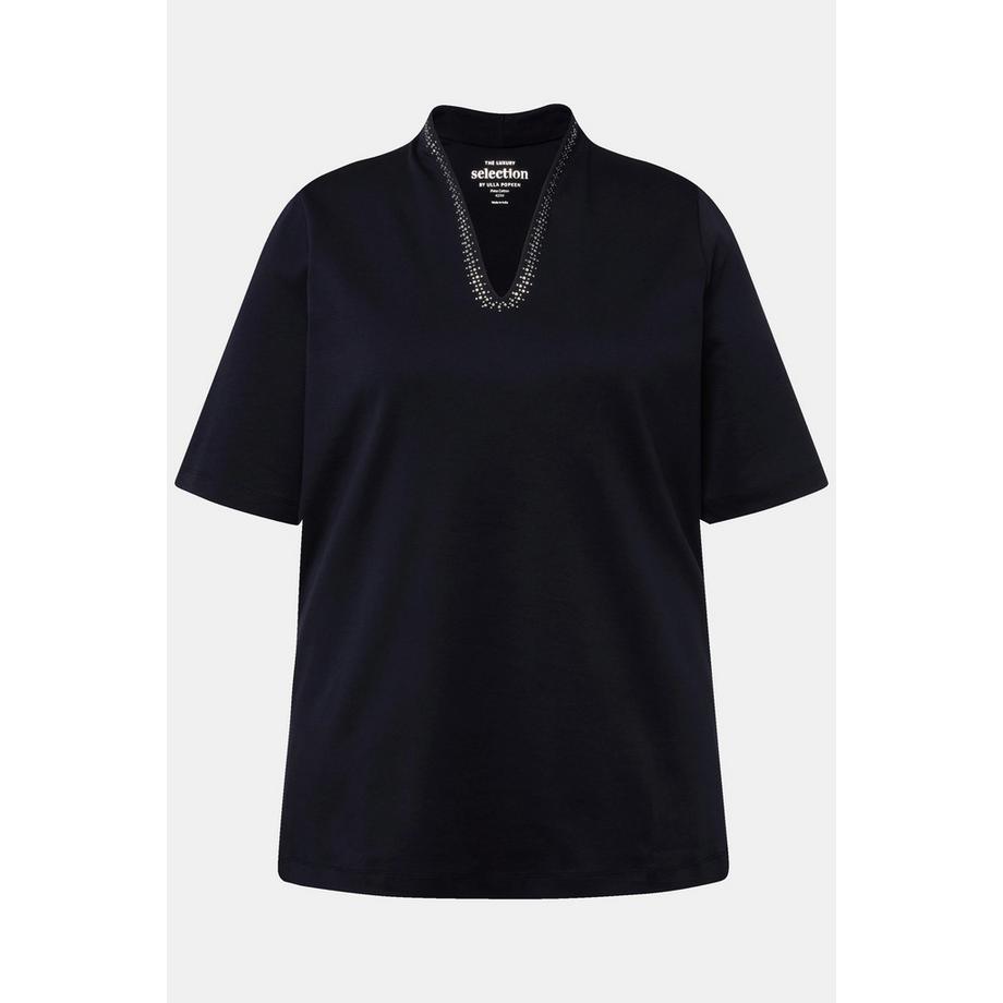 Ulla Popken T-Shirt Linea A Collo a Calice Mezza Manica  