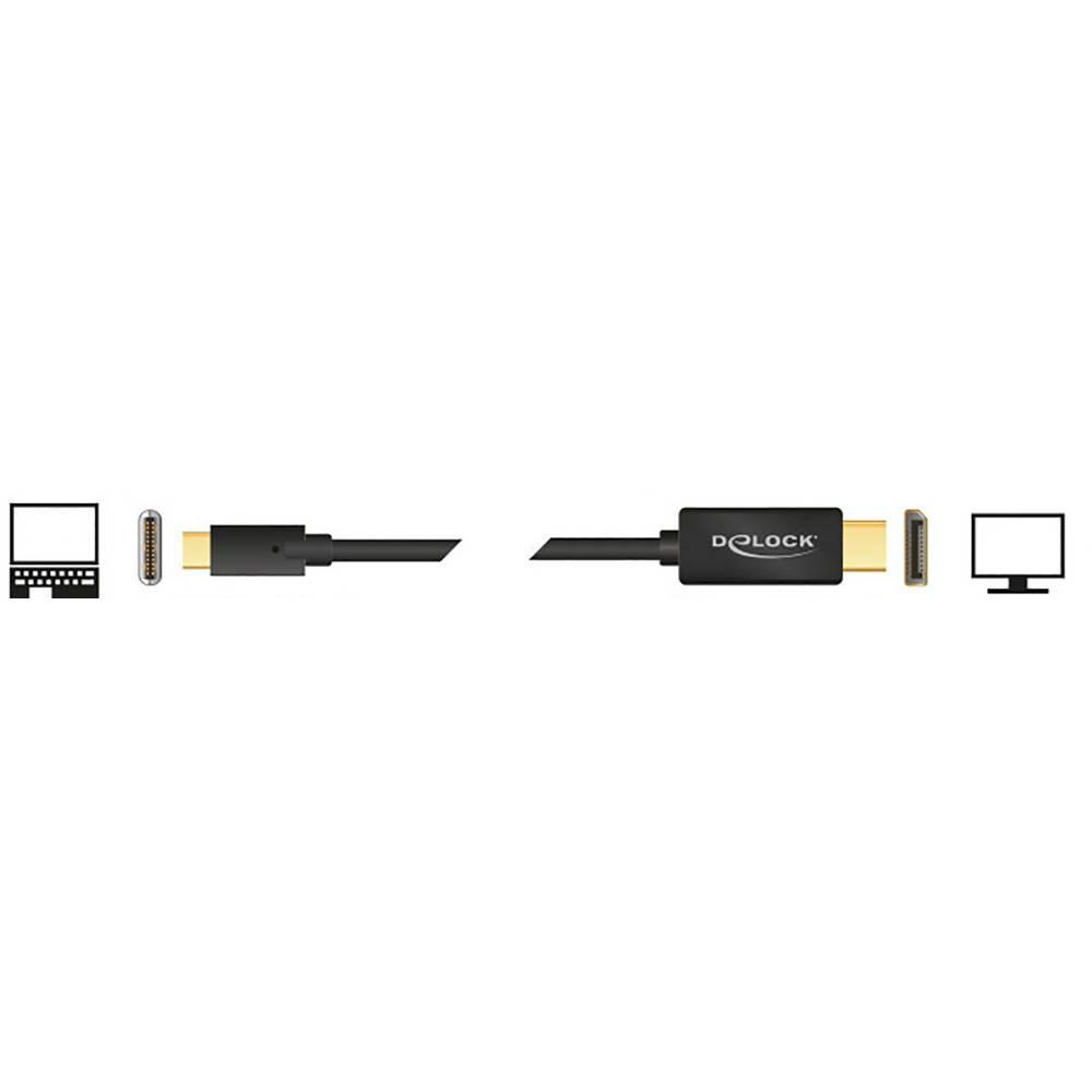 DeLock  Kabel USB Type-C Stecker - DisplayPort Stecker (DP Alt Mode) 4K 60 Hz 2 m 