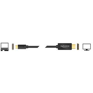 DeLock  USB-C® / DisplayPort Cavo adattatore Spina USB-C®, Spina DisplayPort 2.00 m Nero  contatti connetto 