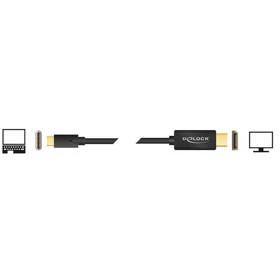 DeLock  Câble USB type C mâle - DisplayPort mâle (DP Alt mode) 4K 60 Hz 2 m 
