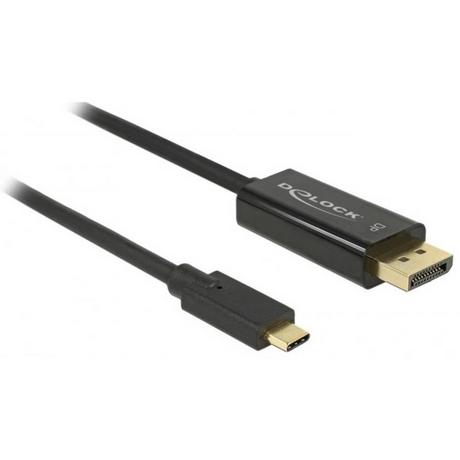 DeLock  USB-C® / DisplayPort Cavo adattatore Spina USB-C®, Spina DisplayPort 2.00 m Nero  contatti connetto 