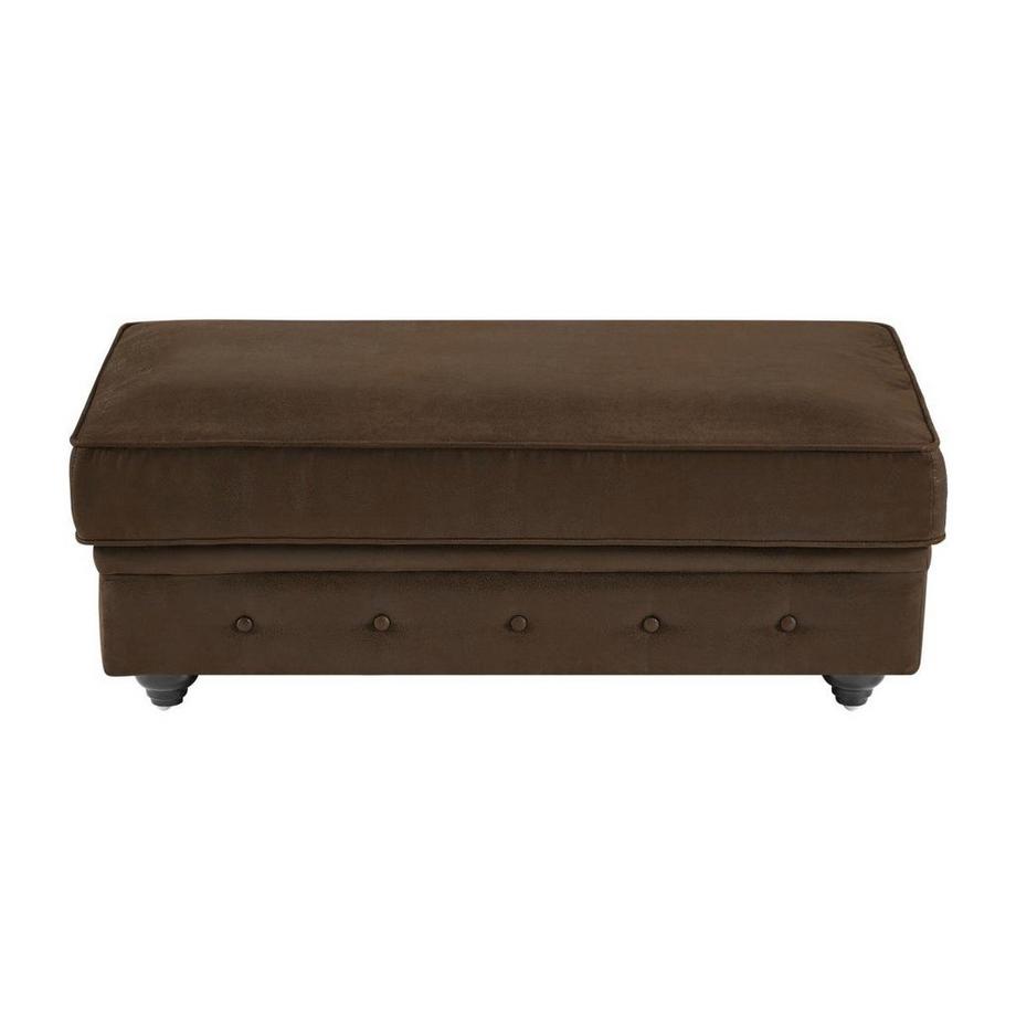 Vente-unique Hocker mit Stauraum - Mikrofaser - Vintage-Leder-Optik - CHESTERFIELD  
