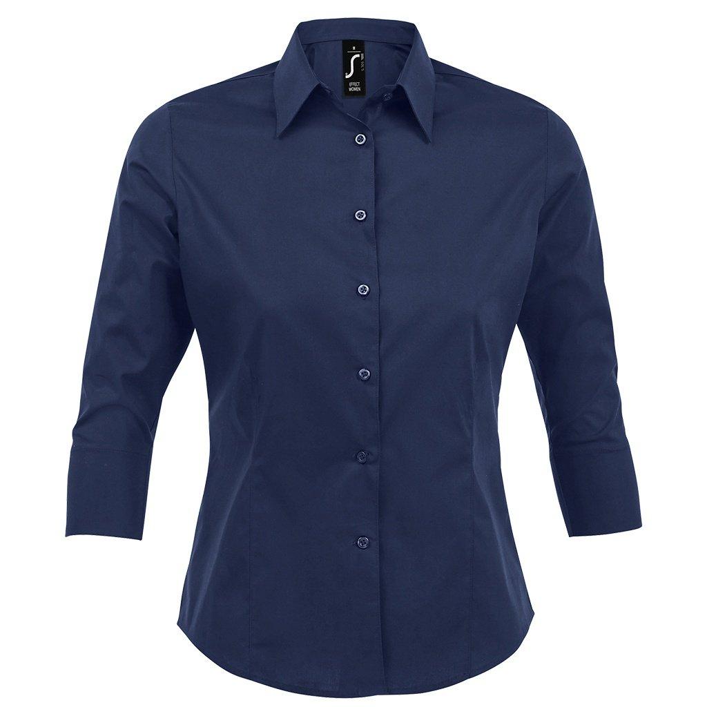 Image of Effect Bluse Arbeitsbluse, 34ärmel Damen Dunkelblau M