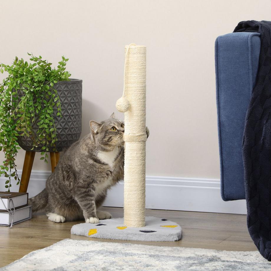 Northio  Arbre À Chat Arbre À Chat En Jute De 62 Cm Avec Boule À Gratter, En Gris Clair + Beige, Idéal Pour Une Utilisation En Intérieur, Pour Chats 