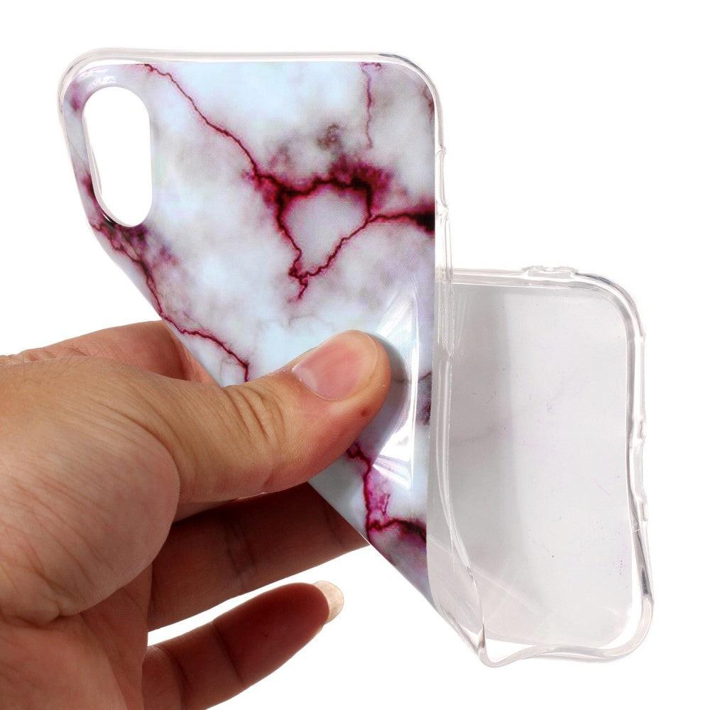 Cover-Discount  iPhone Xs / X - Custodia in gomma siliconica Marble 