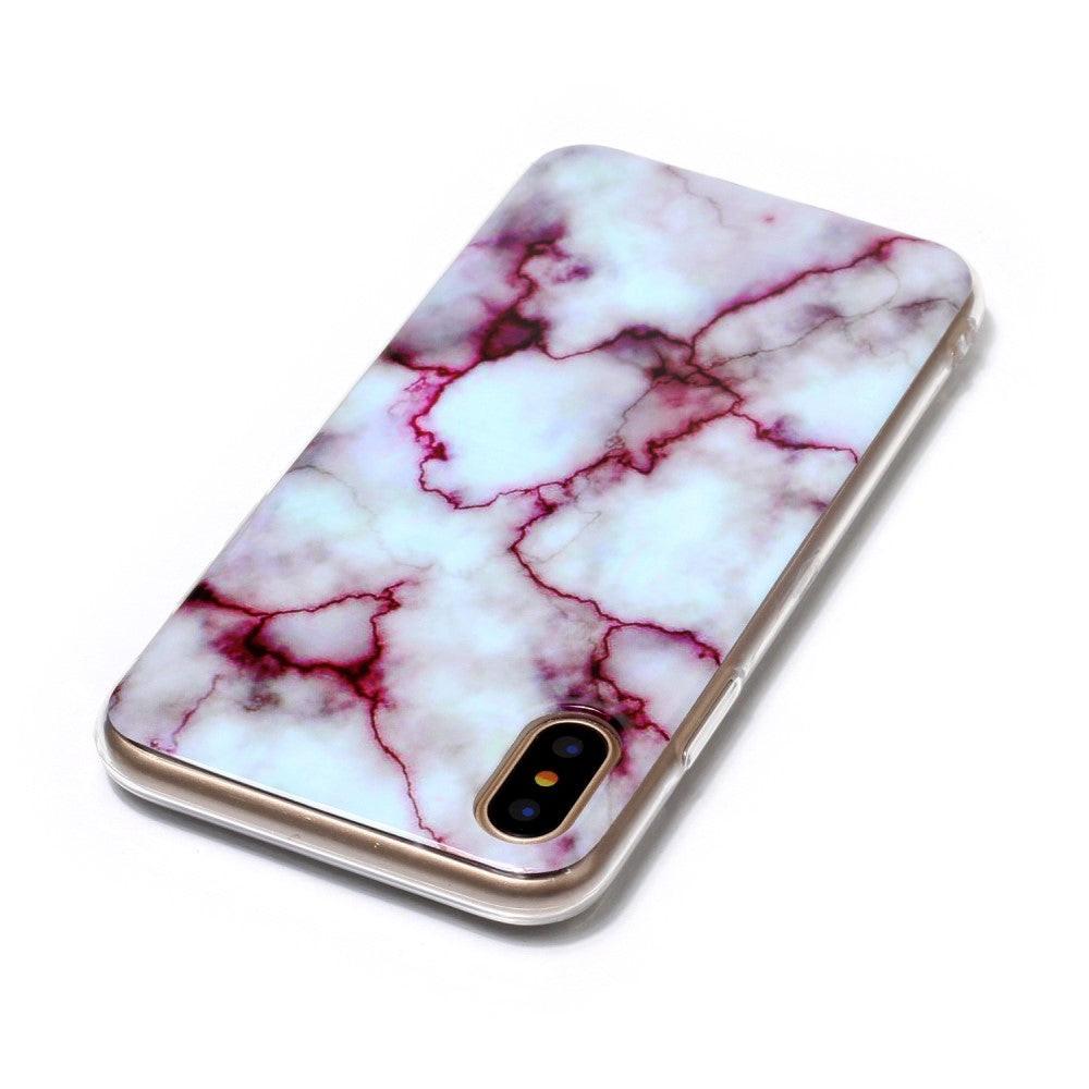 Cover-Discount  iPhone Xs / X - Custodia in gomma siliconica Marble 