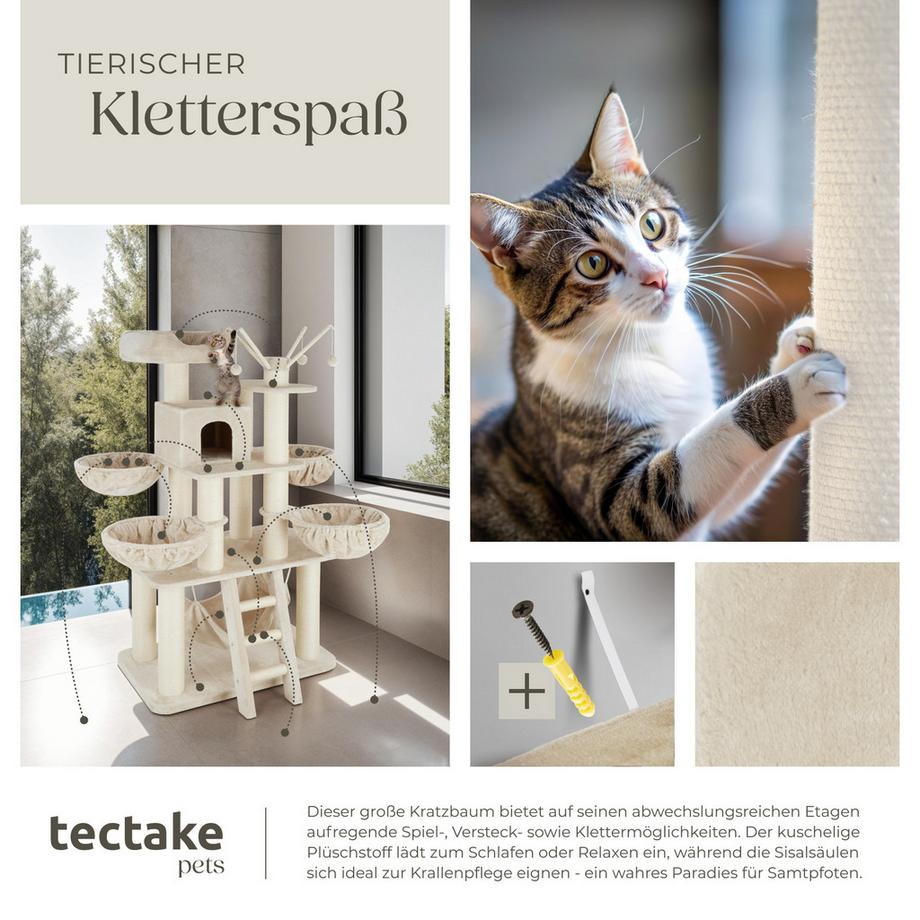 Tectake  Kratzbaum Gismo 195 cm Sisal 