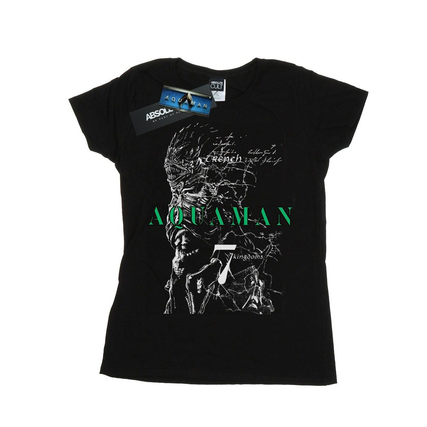 Image of Aquaman The Trench Sketch Tshirt Damen Schwarz XXL