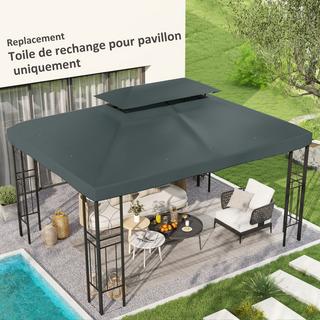 Outsunny Toit de remplacement en pavillon, polyester  