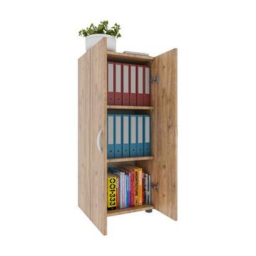 Büroschrank mit 3 Fächern | moderner Aktenschrank mit Drehtüren | Maße ca. H. 108 x B. 49 x T. 34 cm – Ulas 3-Fach
