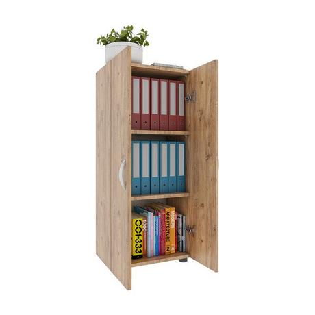 VCM Büroschrank mit 3 Fächern | moderner Aktenschrank mit Drehtüren | Maße ca. H. 108 x B. 49 x T. 34 cm – Ulas 3-Fach  