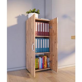 VCM Büroschrank mit 3 Fächern | moderner Aktenschrank mit Drehtüren | Maße ca. H. 108 x B. 49 x T. 34 cm – Ulas 3-Fach  