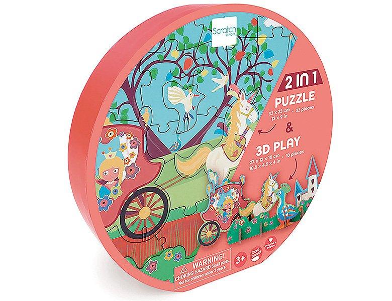 Image of Puzzle 2in1 Spielpuzzle 3D Prinzessin (32Teile)