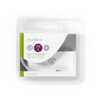 Nedis  Adaptateur multiport USB | USB 3.1 | USB-C™ mâle | USB-A femelle / USB-C™ femelle / VGA femelle 15p | 5 Gbps | 0.20 m | Rond | Nickelé | PVC | Blanc | Blister 