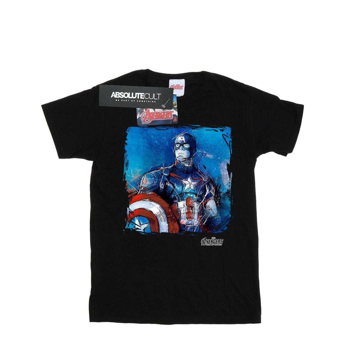 Image of Captain America Art Tshirt Damen Schwarz XL