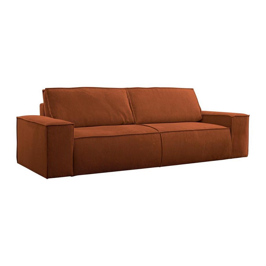 PASCAL MORABITO Schlafsofa 4-Sitzer - Cord - Terracotta - AMELIA  