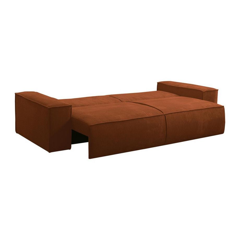 PASCAL MORABITO Schlafsofa 4-Sitzer - Cord - Terracotta - AMELIA  