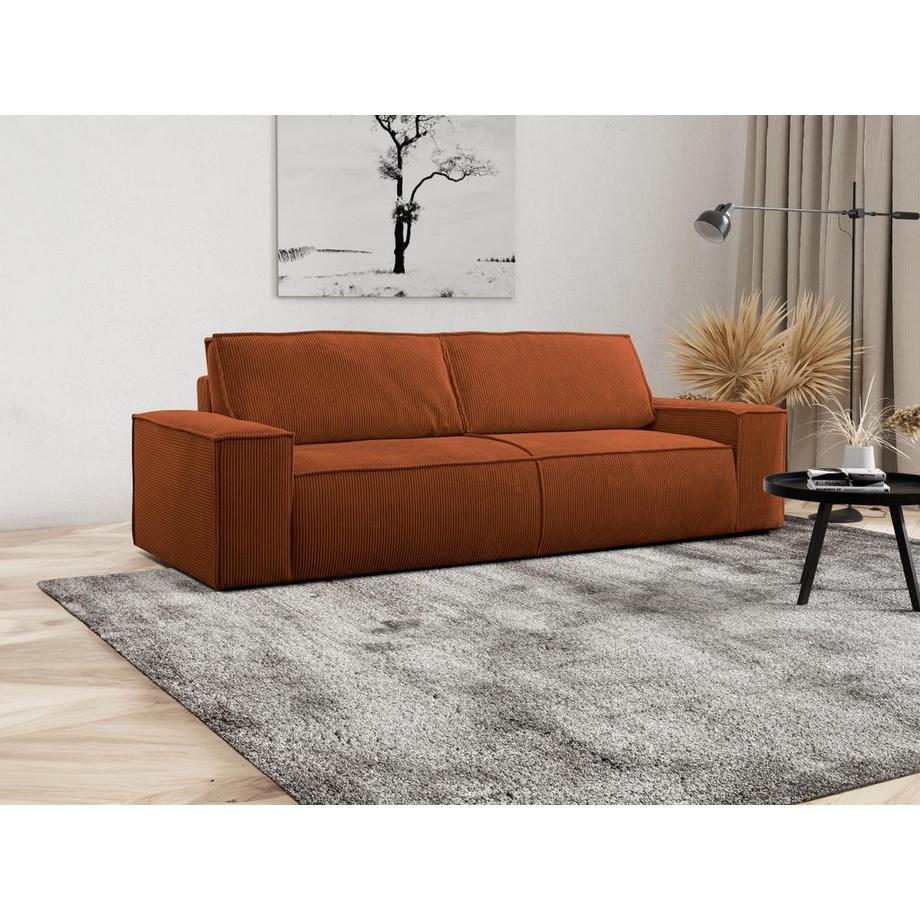 PASCAL MORABITO Schlafsofa 4-Sitzer - Cord - Terracotta - AMELIA  