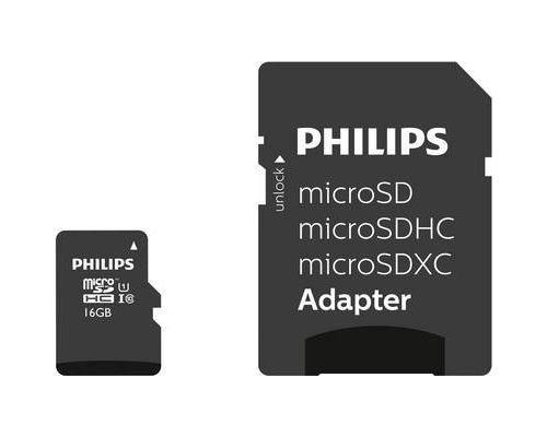 Image of PHILIPS Class 10 Micro SDHC UHS-I 32 GB Speicherkarte mit Micro SD Adapter Schwarz - 32 GB