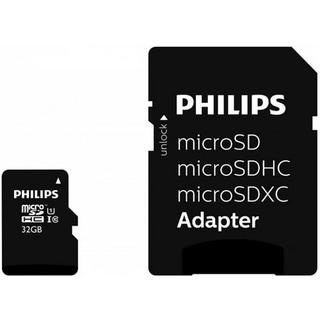PHILIPS  Class 10 Micro SDHC UHS-I 32 GB Speicherkarte mit Micro SD Adapter Schwarz 