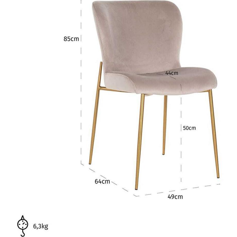 mutoni Stuhl Odessa khaki gold gebürstet  