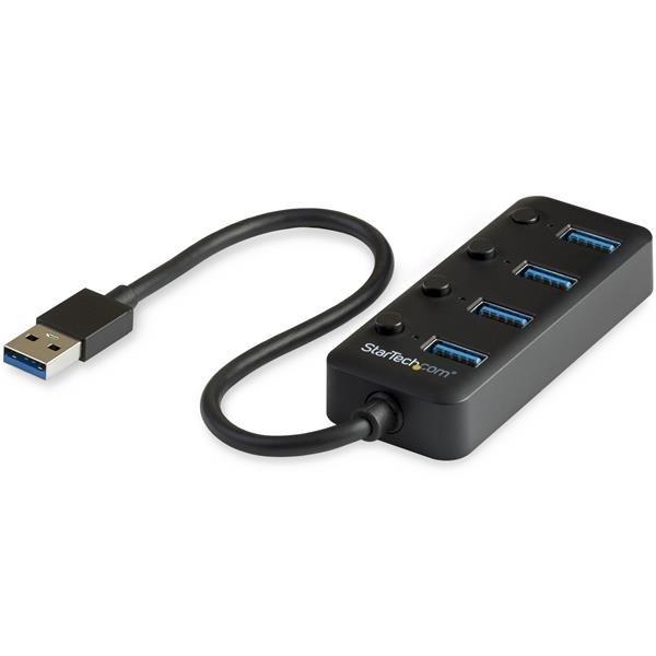 STARTECH  Hub USB 3.0 a 4 porte - 4x USB-A con Swith On/Off Individuale 