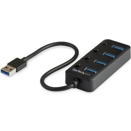 STARTECH  Hub USB 3.0 a 4 porte - 4x USB-A con Swith On/Off Individuale 