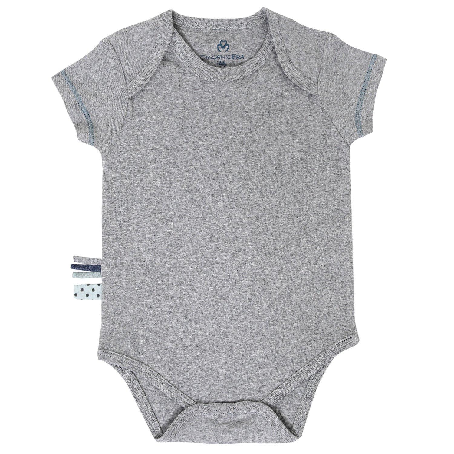 Image of Kurzarm-body Unisex Taubengrau 6-12 mesi