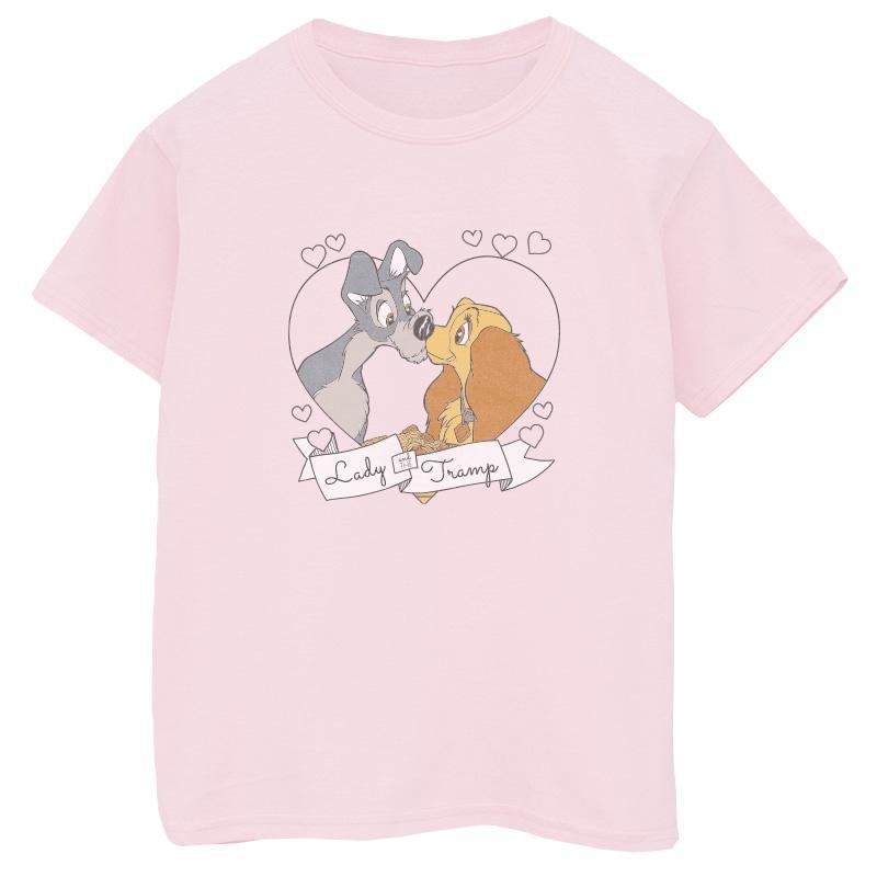 Image of Lady And The Tramp Love Tshirt Unisex Pink 104