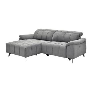 Vente-unique Eckrelaxsofa elektrisch - Ecke links - Strukturstoff - Grau - CELTIMO  