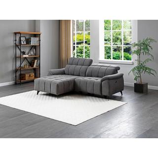 Vente-unique Eckrelaxsofa elektrisch - Ecke links - Strukturstoff - Grau - CELTIMO  