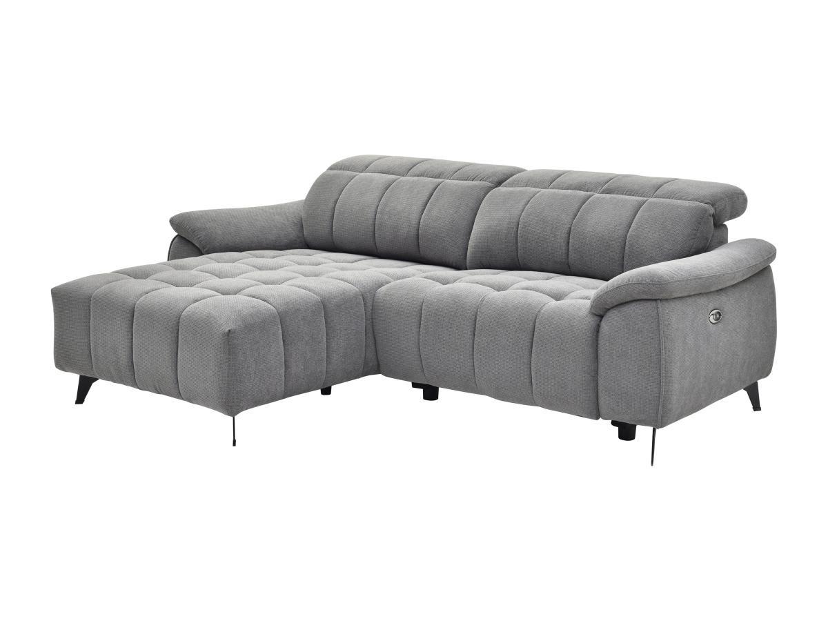 Vente-unique Eckrelaxsofa elektrisch - Ecke links - Strukturstoff - Grau - CELTIMO  