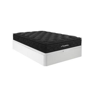 Ysmée Ensemble 160 x 200 cm sommier coffre blanc + matelas ressorts ensachés surmatelas intégré ép.28cm - BLACK DREAM de YSMÉE  