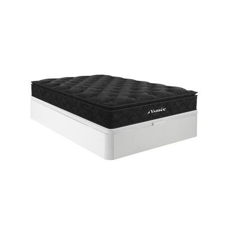 Ysmée Ensemble 160 x 200 cm sommier coffre blanc + matelas ressorts ensachés surmatelas intégré ép.28cm - BLACK DREAM de YSMÉE  