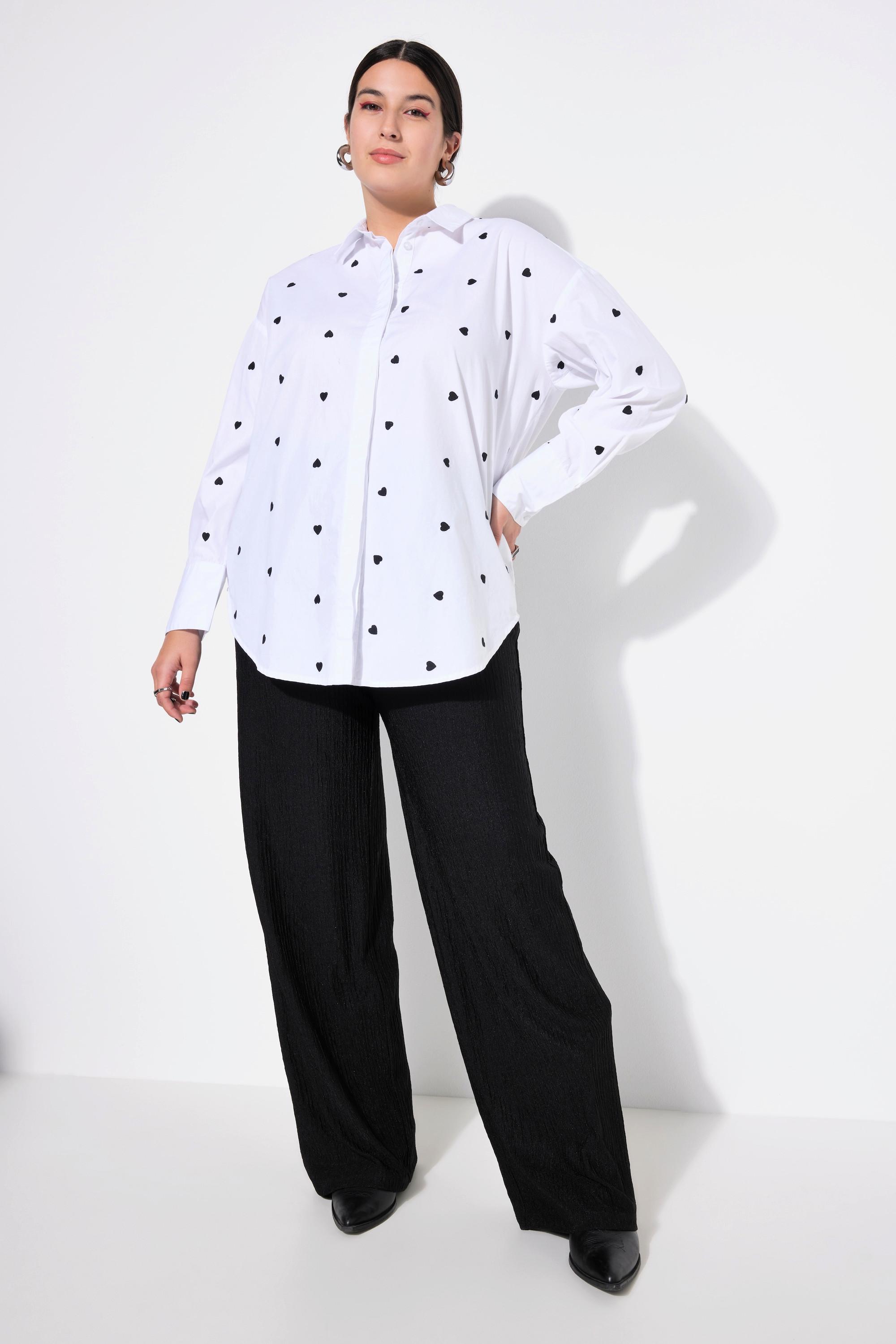 Studio Untold  Camicia dal taglio oversize con cuore ricamato, collo da camicia e maniche lunghe 