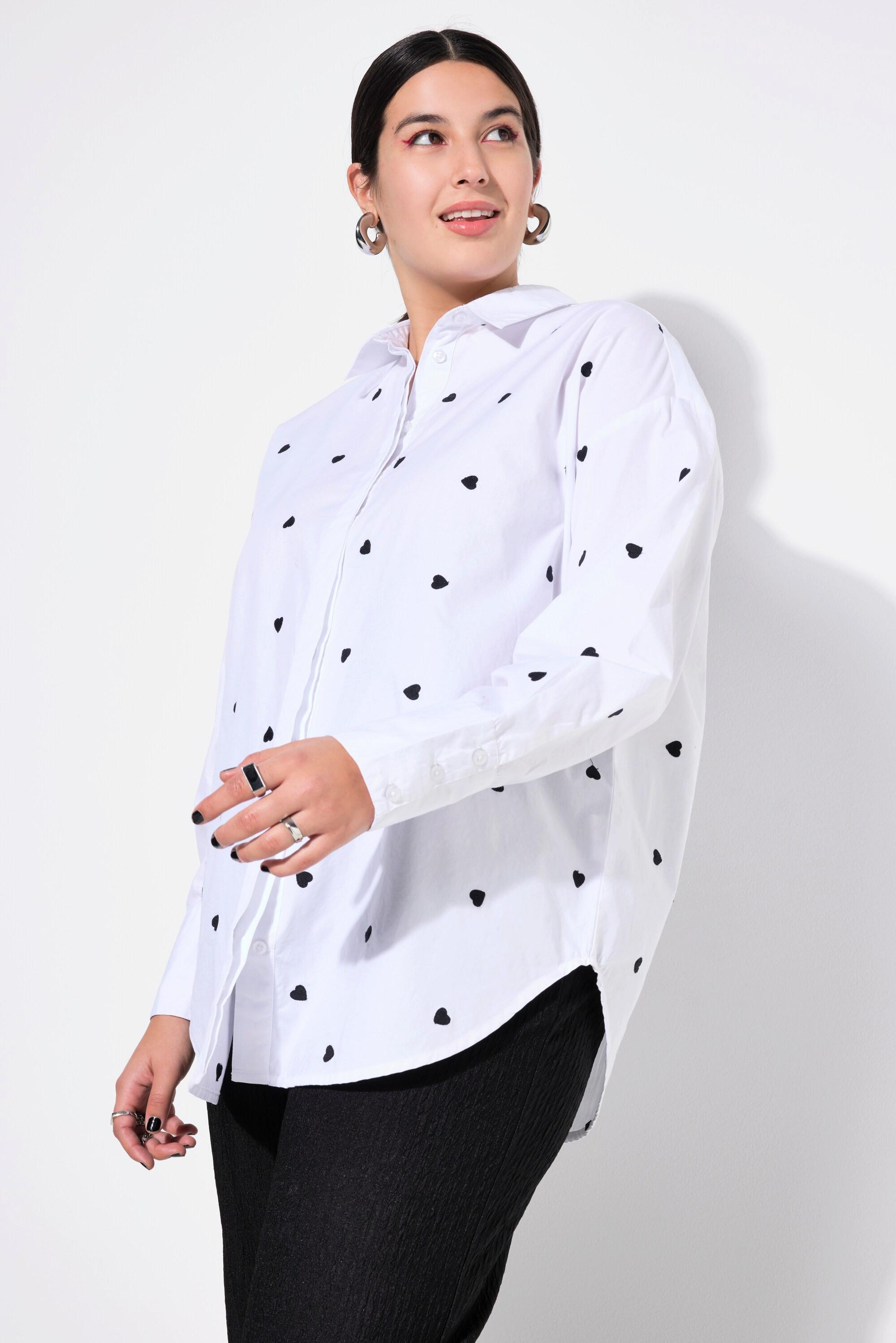 Studio Untold  Camicia dal taglio oversize con cuore ricamato, collo da camicia e maniche lunghe 