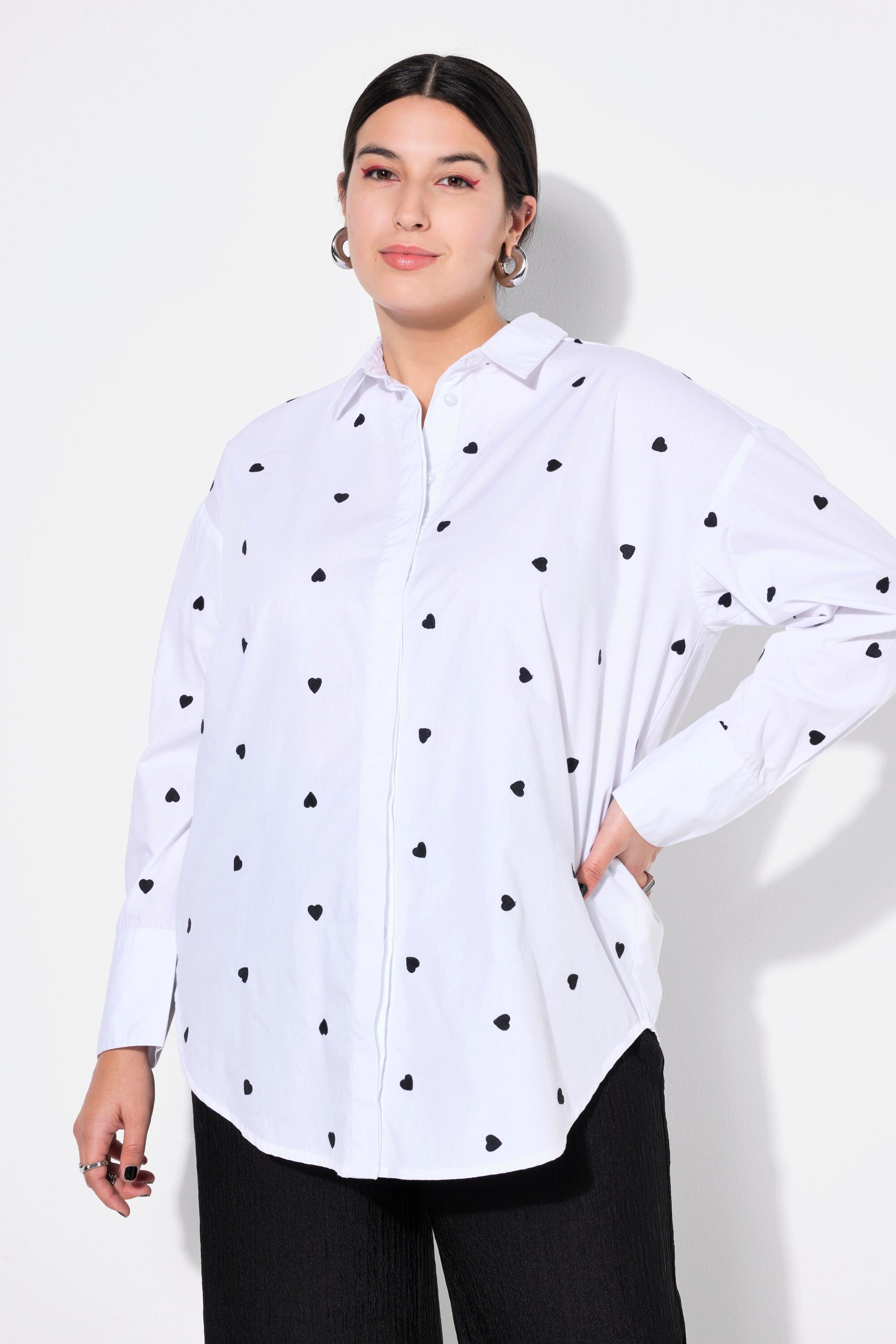 Studio Untold  Camicia dal taglio oversize con cuore ricamato, collo da camicia e maniche lunghe 