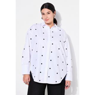 Studio Untold  Camicia dal taglio oversize con cuore ricamato, collo da camicia e maniche lunghe 