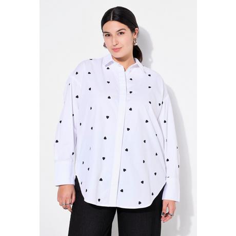 Studio Untold  Camicia dal taglio oversize con cuore ricamato, collo da camicia e maniche lunghe 