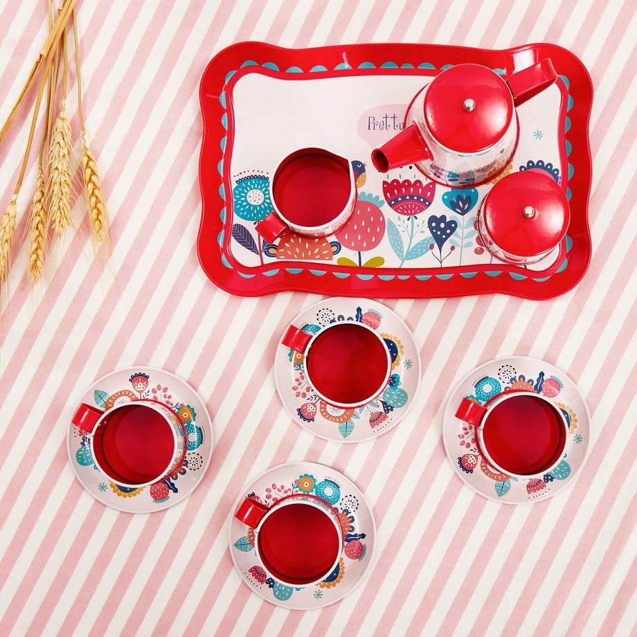 Activity-board  Teeservice Kinderteeservice Puppen Kaffeeservice Spielküche Geschirr Spielzeug Teeparty Rollenspiel für Kinder 