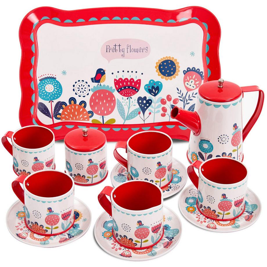Activity-board  Teeservice Kinderteeservice Puppen Kaffeeservice Spielküche Geschirr Spielzeug Teeparty Rollenspiel für Kinder 