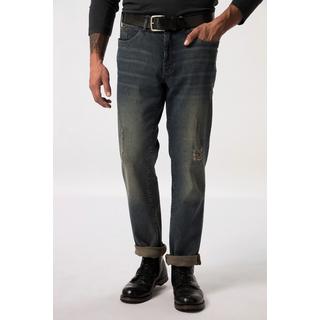 JP1880  Jeans con taglio speciale per l'addome, effetto sdrucito, vestibilità normale e cinque tasche, disponibili fino alla tg. 72 