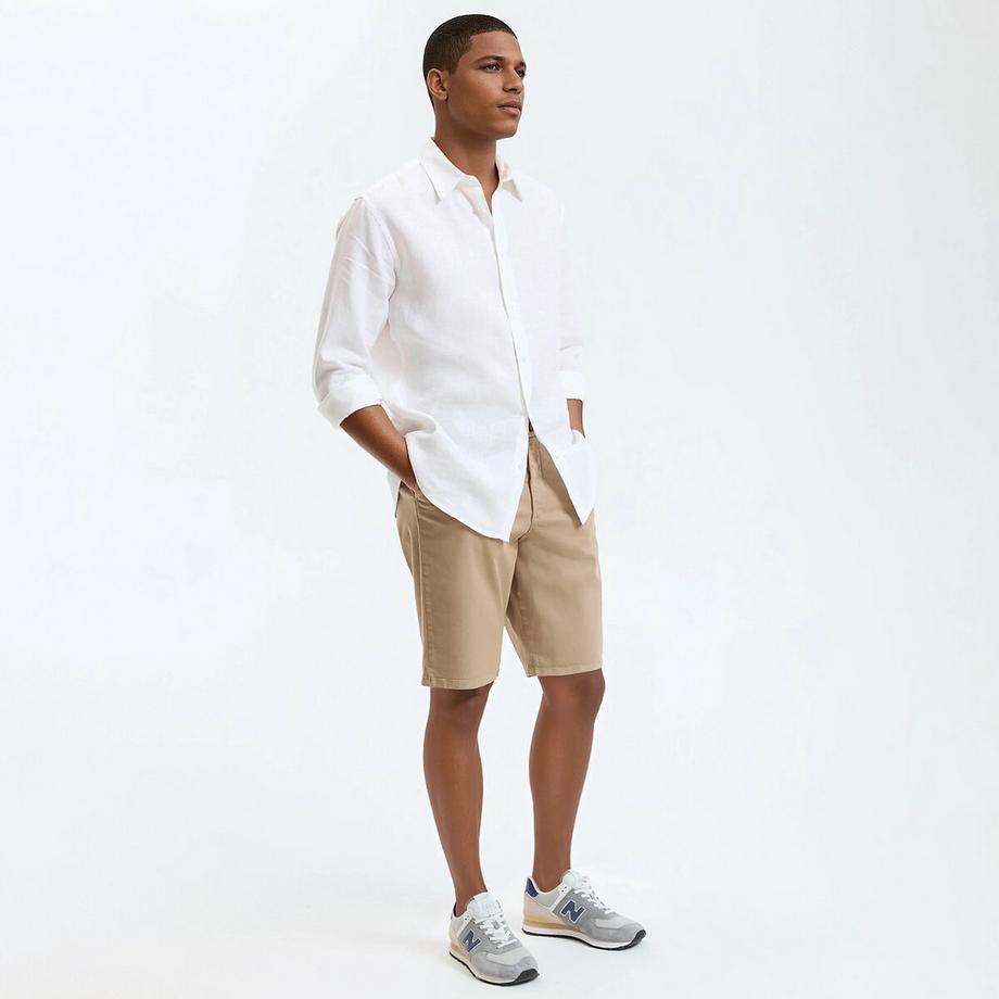 La Redoute Collections Signature Camicia Dritta Lino Maniche Lunghe  