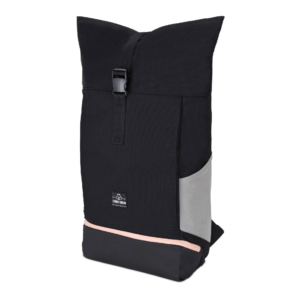 Johnny Urban Allen - Rolltop Rucksack L Schwarz-Rosa  